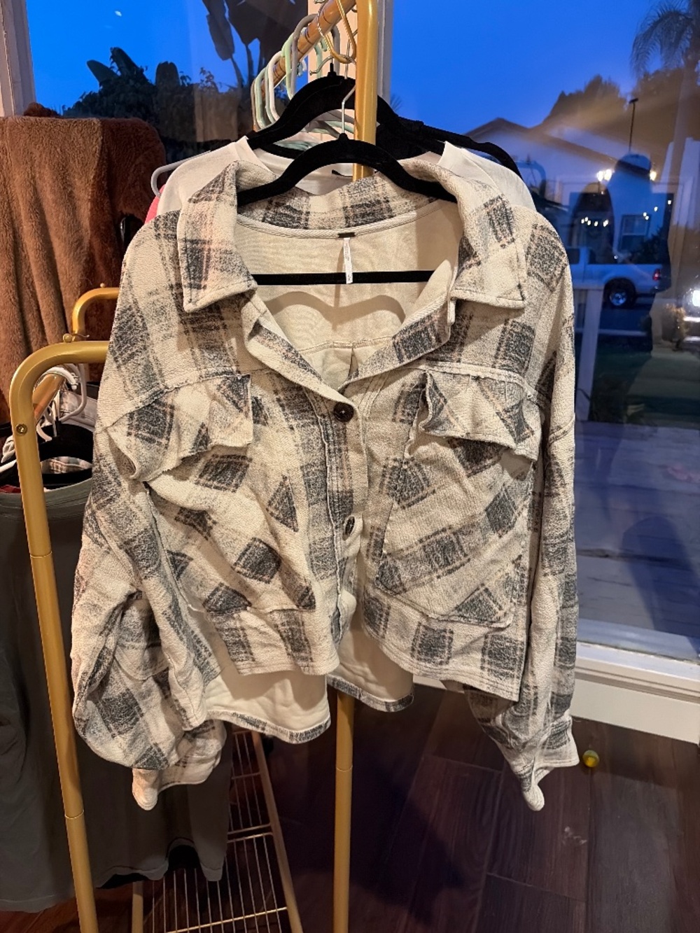 Free People James Flannel Cropped Jacket